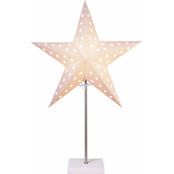 STJÄRNA PÅ FOT LEO VIT 43CM