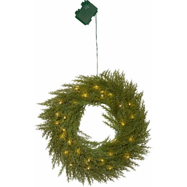 KRANS THUJA 45CM GRÖN 30 LAMPOR